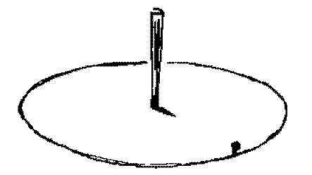 circunferencia com estaca mostrando a sombra menor na mesma direção
