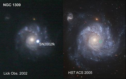 localizaçao da supernova SN2002fk na galaxia NGC1309