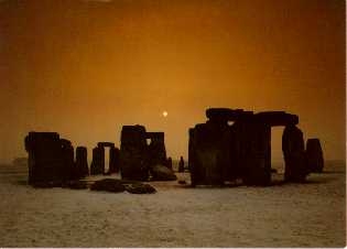 stonehenge durante o por do sol