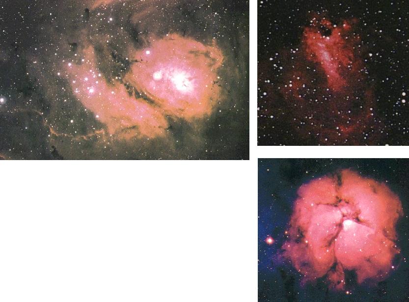 nebulosas M8, M17 e M20