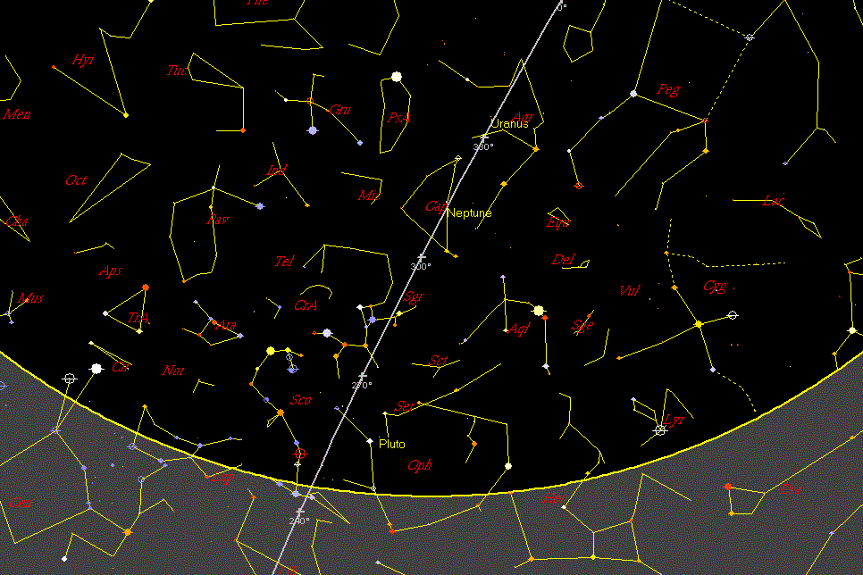 mapa celeste das constelações