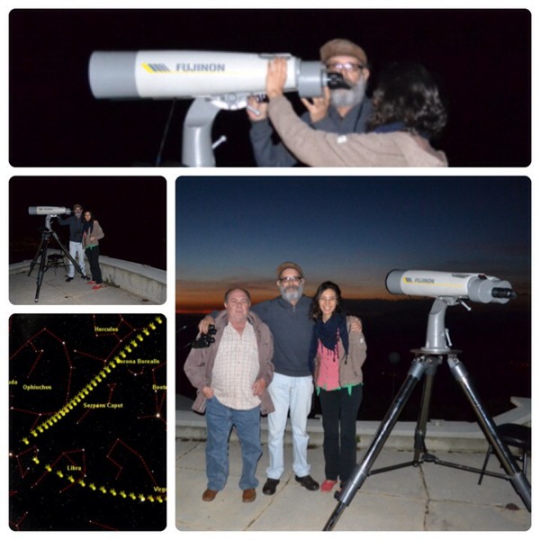 Dezembro/13 -Procurando o Ison - Diversos

        Professores Renato Las Casas e Luiz Orlando Ladeira e Lara Paola (aluna de física e monitora do Grupo de Astronomia) esperando o Cometa Ison sair detrás das nuvens.
